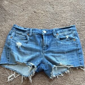 Blank NYC Frayed Hem Blue Jean Shorts